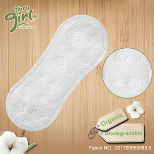 Wholesale private label eco friendly 100% organic cotton top sheet bio biodegradable panty liner for women
