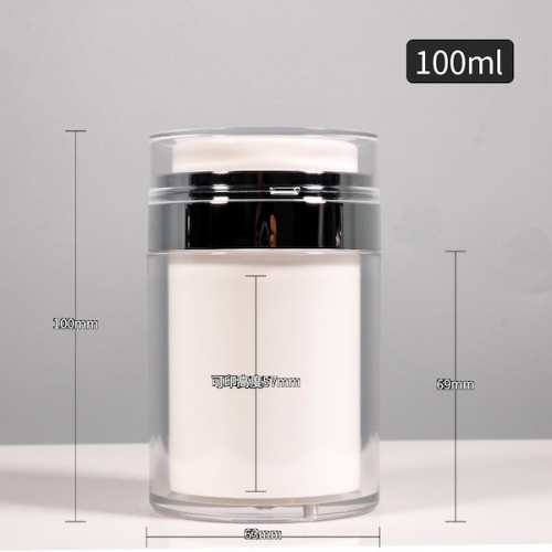 Customized 50ML Refillable Vacuum Cream Jar Large Capacity Cosmetic Acrylic Squeeze Bottle