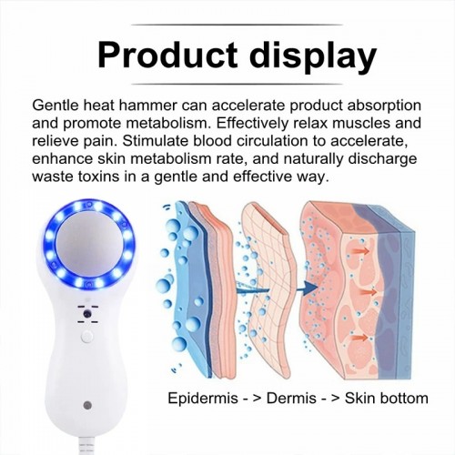 Blue Light Therapy Cold Hammer Facial Massage Machine Cryotherapy Ice Healing Face Lifting Skin Care Beauty Device