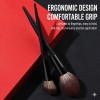 10Pcs Premium Black Makeup Brush Set Private Label Ergonomic Handle Cosmetic Powder Foundation Eyeshadow Brushes with Leather Case Wholesale