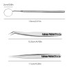 2 Pcs Eyelash Extension Mirror Mini Stainless Steel Mirror with 2 Pcs Curved and Straight Tweezers Beauty Tools