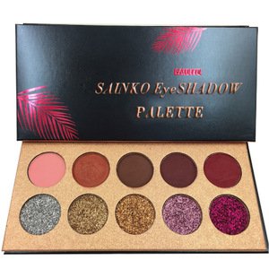 2019 Hot selling 10 colors matte glittering private label eyeshadow palette