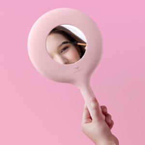 360 degrees swivel magnet base handheld makeup mirror with led lights