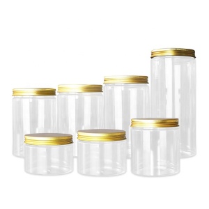 50ml 80ml 100ml 140ml 200ml 330ml cosmetic packaging clear pet plastic cream jar with plastic lid