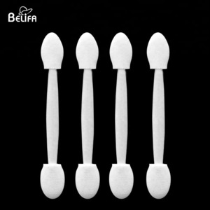Belifa professional disposable dual sided oval tipped eyeshadow sponge brush makeup applicator