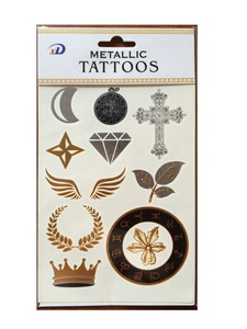 Custom Metallic Sticker waterproof body art Designs Temporary Tattoo