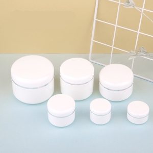 Customized Printing Cosmetic Container Skin Care Cream Jar With Silver Gloss Edge Clamp Lid 10g 20g 30g 50g 100g 150g 250g