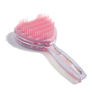 Cute Cartoon Animal Print Heart Shape Quicksand Flash Powder Hair Comb Transparent Harborste av plast Plastic Hair Brush