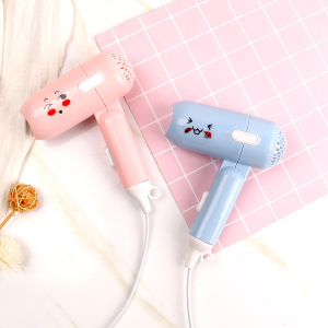 Cute cartoon mini hair dryer student dormitory hair dryer foldable home portable cold and hot air hair dryer