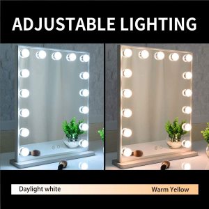 Dropship Led vanity mirror lighted makeup hollywood Table Salon Mirror With lights 15 Bulbs