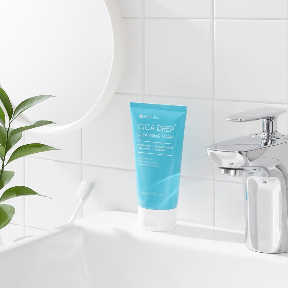 Facial Cleanser Skin for You CICA DEEP CLEANSING FOAM Vegan Hypoallergenic Highly Moisturizing Sebum