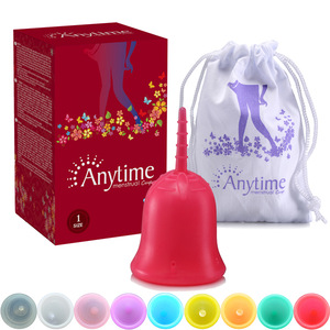 Free Sample CE FDA Certificate 100% Hygiene Feminine Menstruation Lady Medical Silicone Menstrual Cup