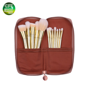 Free sample private label beauty tools 12pcs fashion synthetic hair makeup brush set