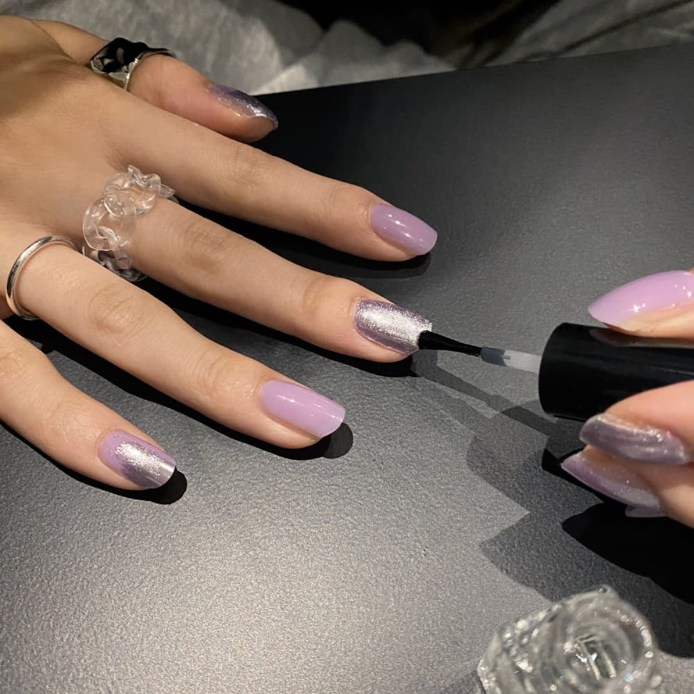 KEEPU CUSTOM NAIL STRIP PURPLE ROSE MIRROR POWDER