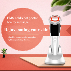 Mini Professional Ion Beauty Ultrasonic Led Photon Skin Rejuvenation Face Ice Cooling Massage Hot Cold Galvanic Facial Massager