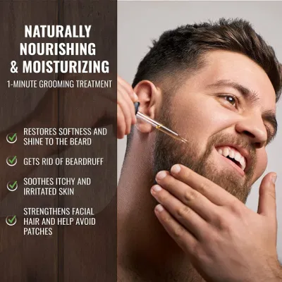 Moisturizing Smoothing Softens Strengthens Grooming Organic Jojoba Men Beard Oil