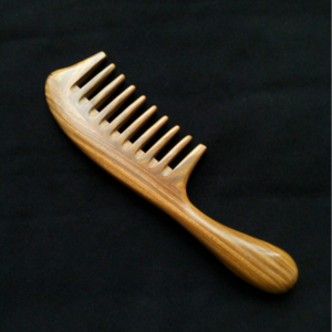 new arrival green sandalwood message wide tooth comb for curly hair