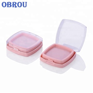 Plastic square shape empty powder eye shadow compact powder case with mirror