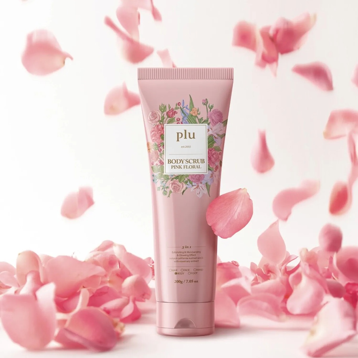 (PLU) Body Scrub Pink Floral Set 200g+200g