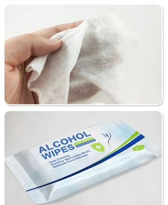 Portable Disinfection Spunlace-Nonwoven Cleaning Antibacterial 75 Alcohol Wipes for Household