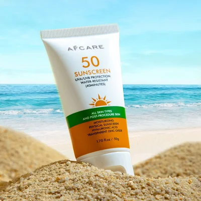 Private Label Organic Sun Screen Cream Waterproof Mineral Sunscreen Lotion SPF 50