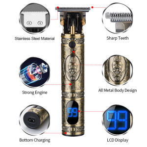 Professional Cordless Rechargeable wireless barber hair clipper Men resuxi suttik custom logo OEM ornate Electric Hair Trimmer