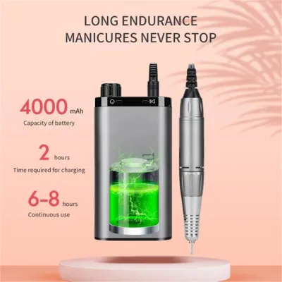 Professional Finger Toe Nail Care Rechargeable Nail Drill Machine with HD LCD Display Manicure Pedicure Kit Nail Art File Drill with Sanding Bands