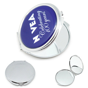 Promotional Crystal Mirror/Foldable Round Compact Mirror/Small Metal Makeup Pocket Mirror