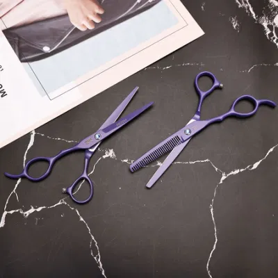 Purple Barber Scissors Wholesale Salon Hair Stylist Clipper Hair Cutting Set