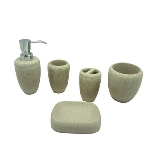 resin acrylic customized home decor stone ensemble bath sets