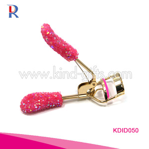 Shining high end Rhinestone studded perfect style crystal rose gold eyelash curler