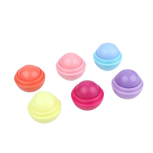 Wholesale 6 Colors Cute Waterproof Herbal Organic Moisturizing Round Ball Lip Balm