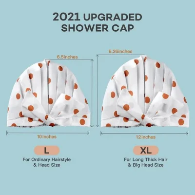 Wholesale Custom Woman Large Waterproof Shampoo Soft Comfort Adjustable RPET Shower Cap