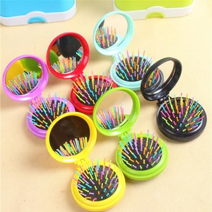 Wholesale Hair Brush Comb Plastic Girl Mini Folding Hairbrush