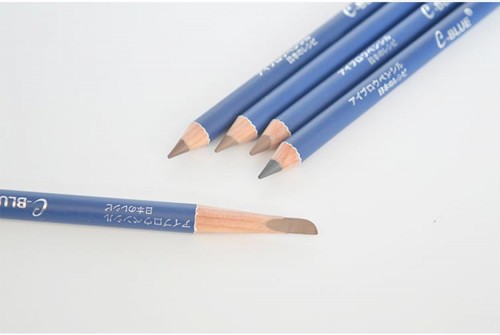 Private label cosmetic foggy wooden double sided eyebrow pencil with brush long-lasting