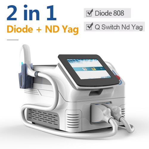 Portable 2 in 1 multifunctional beauty machine / Diode Laser + ND yag laser 2 in 1 laser