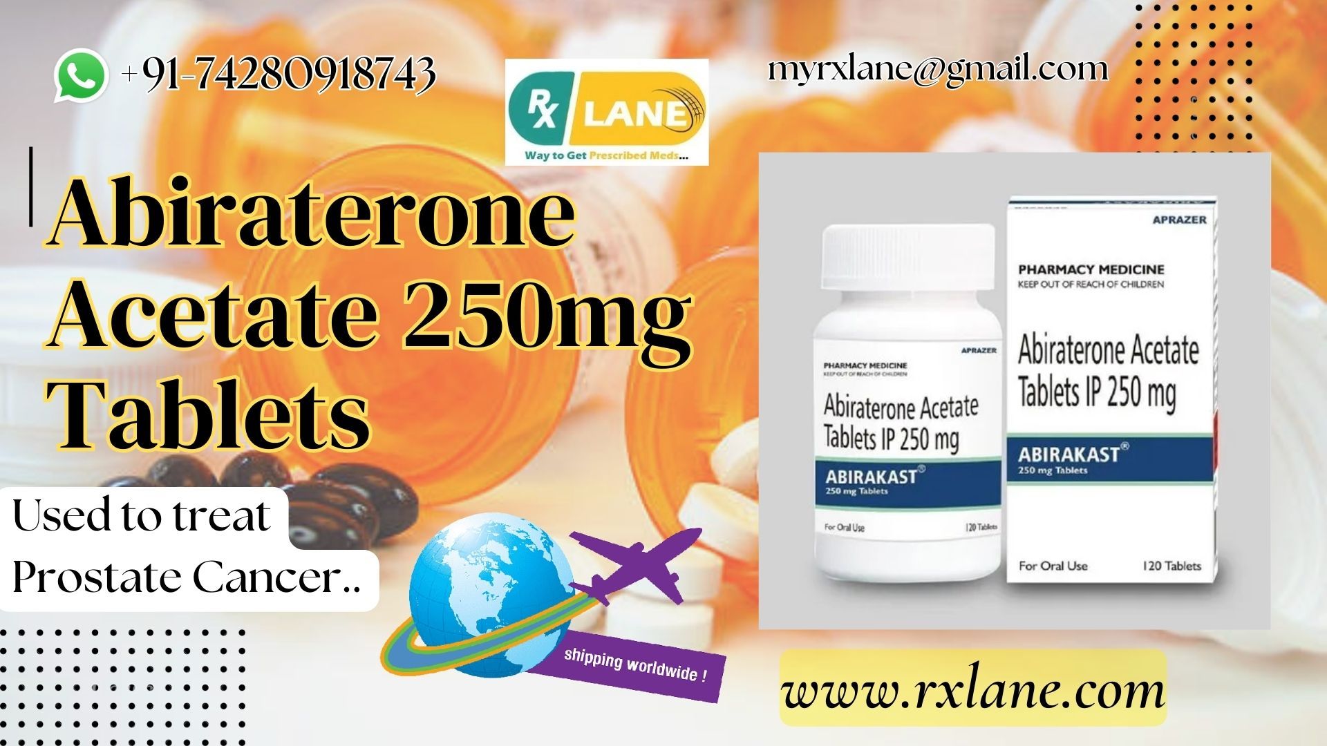Buy Abiraterone Acetate tablets cost Dubai | Abiraterone brands wholesale USA