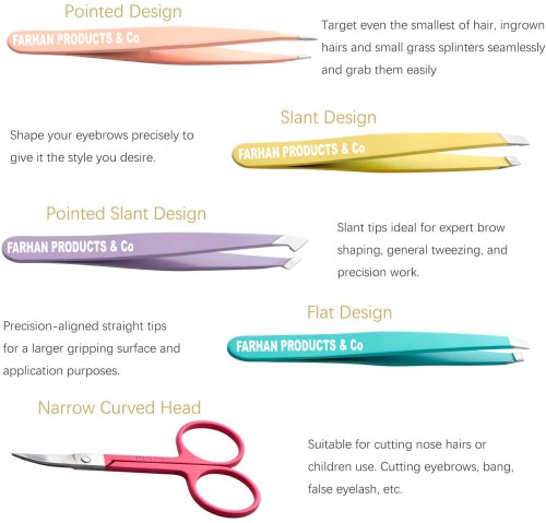 Stainless Steel Slant Tip Tweezers Professional Eyebrow & Eyelash Tweezers for Your Daily Beauty Routine ( Yellow )