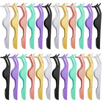 24 PCS False Eyelashes Applicator Tool Stainless Steel Eyelash Extension Tweezers Remover Clip Tweezers Nipper Eyelash (Colorful)