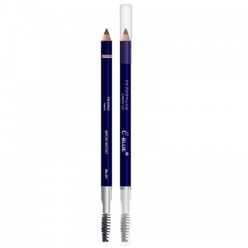 Private label cosmetic foggy wooden double sided eyebrow pencil with brush long-lasting