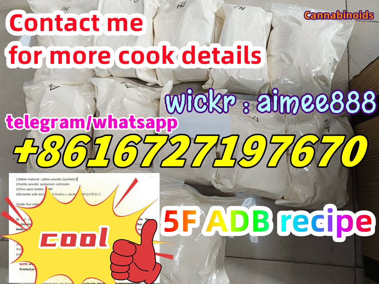 CANNABINOIDS RECIPE 5cladb kits adbb jwh-018