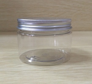 100ML/150ML/200ML Clear Bottom Aluminum Metal Cap Amber  Empty Cream Jar ,Plastic Cosmetic Jar