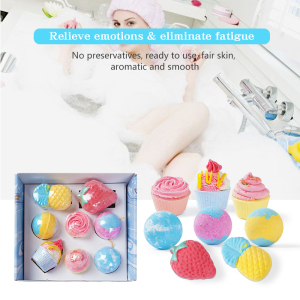 2020 Hot Sale Organic Bathbomb Gift Set Cake Fruit Shape Handmade Bubble Bath Bombs
