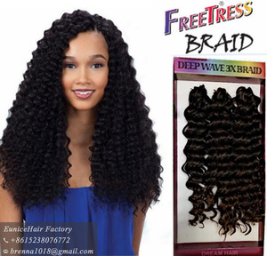 3X Savana deep wave twist spring twist hair synthetic hair peice with 27pcs jerry curly freetress crochet hair