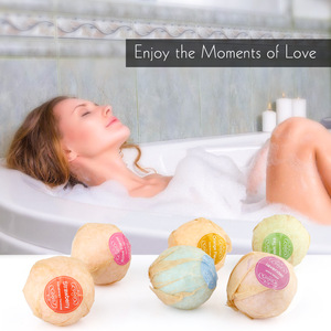 6 pcs Organic Bath Bombs Bubble Bath Salts Ball Essential Oil Handmade SPA Stress Relief Exfoliating Mint Lavender Rose Flavor