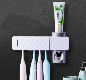 Bathroom Ultraviolet Toothbrush Holder Sterilizer And Automatic Toothpaste Dispenser