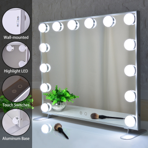 BEAUTME Frameless 14pcs led Table Hollywood Mirror Makeup Vanity Mirror with lights