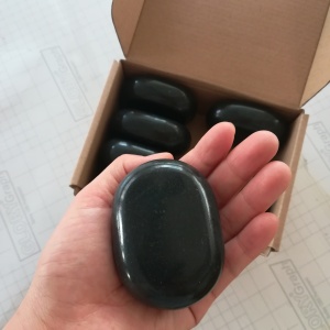 Beauty massage tool 100% nature basalt massage stone (8pcs 7.5x5.5x2.75cm)