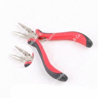 Black red Color Hair Extension Pliers with 3 holes for micro rings