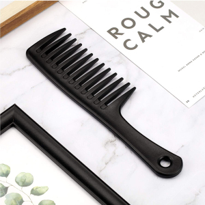 custom logo large tooth comb detangle comb plastic curly hair comb